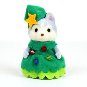 Calico Critters Christmas Husky Sister -‎ Holiday Animal Miniature Doll